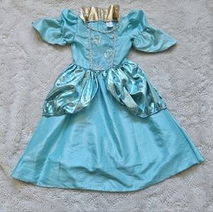 Turquoise Princess Costume Dress, Lined, with Gold Accent Size 5-6